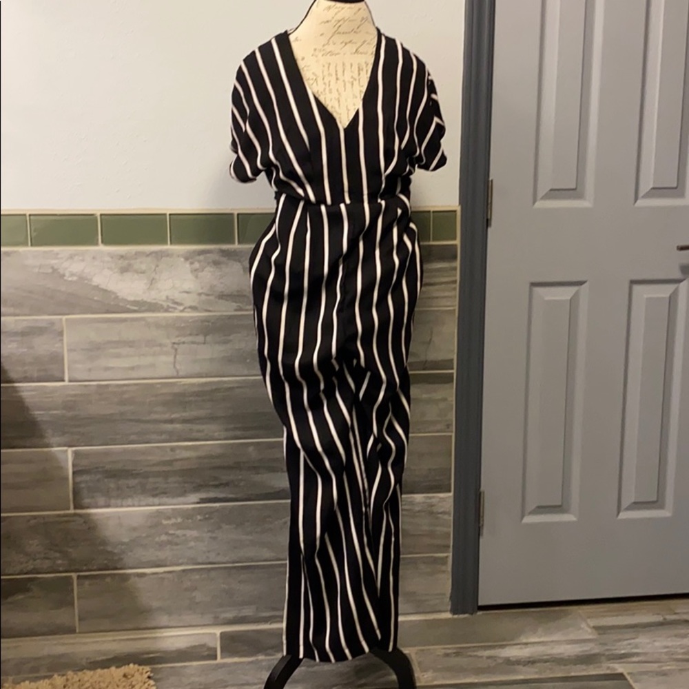 Striped Tie Jumpsuit